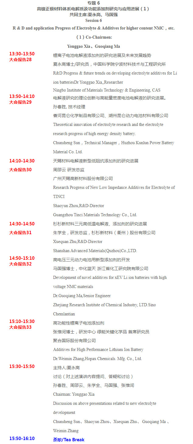 第四届新型电池电解质/隔膜材料技术国际论坛