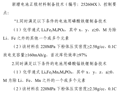 高端磷酸铁锂技术限制出口！